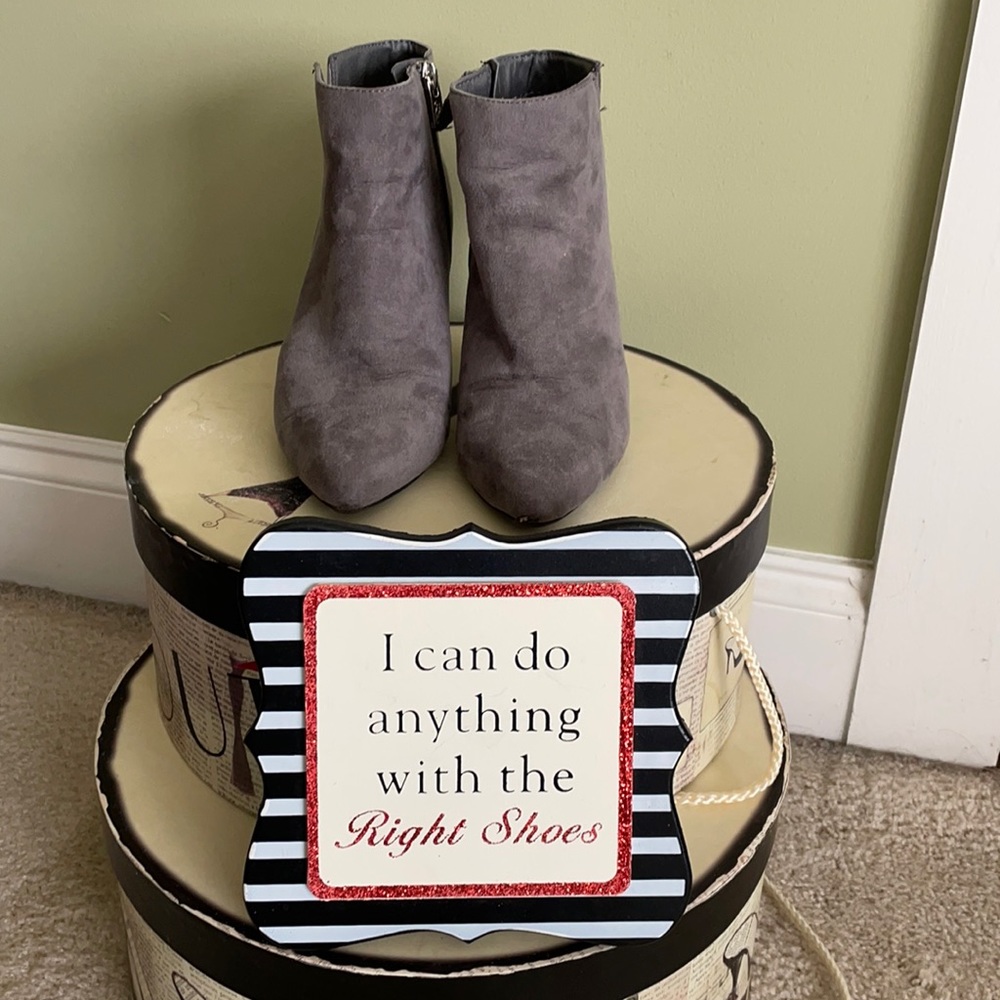 Gray Suede ankle boots